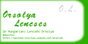 orsolya lencses business card